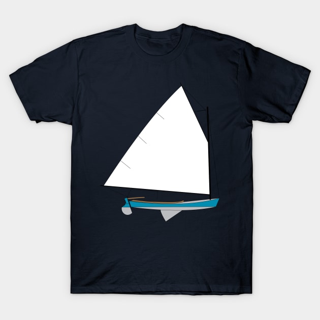 Cotuit Skiff Sailboat - Light Blue T-Shirt by CHBB